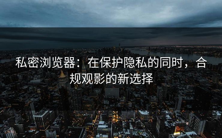 私密浏览器:在保护隐私的同时,合规观影的新选择 私密浏览器:在保护隐私的同时,合规观影的新选择